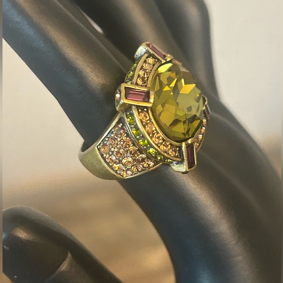 Heidi Daus Vintage Olive & Amethyst Crystal Ring - Picture 3 of 9